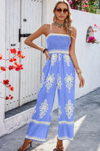 Geo Print Off Shoulder High Waist Fit Jumpsuit | Mixtshop LLC