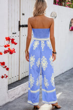 Geo Print Off Shoulder High Waist Fit Jumpsuit | Mixtshop LLC