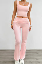 Two Pieces Square Neck Ruched Sleeveless Sets | Mixtshop LLC