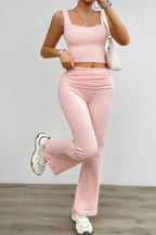 Two Pieces Square Neck Ruched Sleeveless Sets | Mixtshop LLC