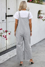 Solid Square Neck Button Trim Pockets Jumpsuit | Mixtshop LLC
