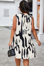 Plus Random Print Sleeveless Back Knot Dress | Mixtshop LLC