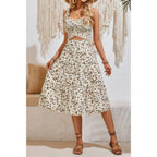 Square Neck Leopard Cut Out Elastic Waist Dress | Mixtshop LLC