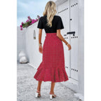 Cross Color Block Lace V Neck Belt Print Dress | Mixtshop LLC