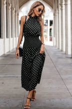 Off Shoulder Dot Print Fit Ruffle Full Dress | Mixtshop LLC