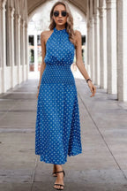 Off Shoulder Dot Print Fit Ruffle Full Dress | Mixtshop LLC