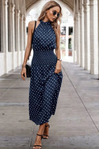 Off Shoulder Dot Print Fit Ruffle Full Dress | Mixtshop LLC