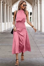 Off Shoulder Dot Print Fit Ruffle Full Dress | Mixtshop LLC