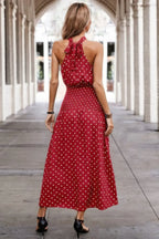 Off Shoulder Dot Print Fit Ruffle Full Dress | Mixtshop LLC