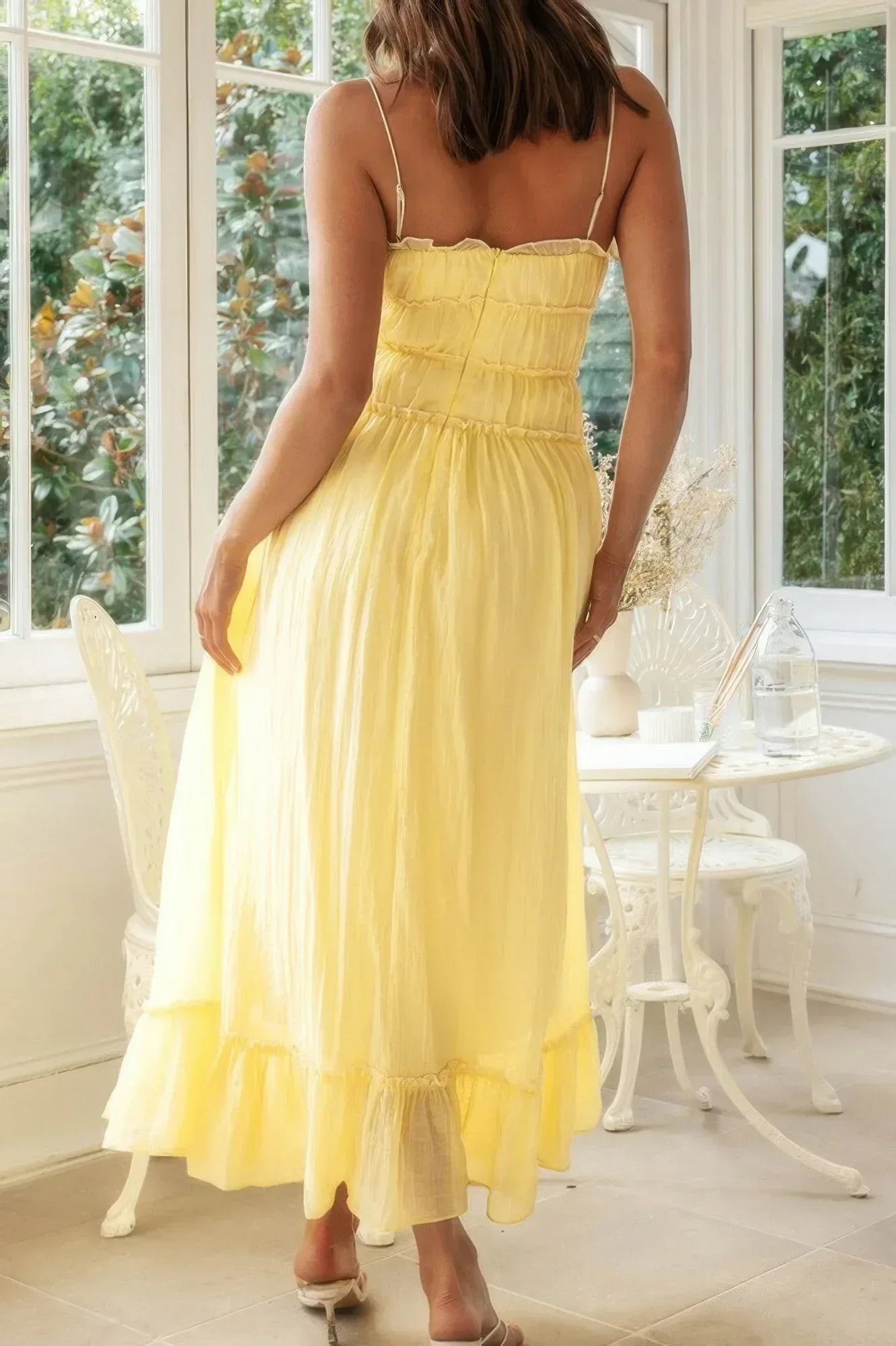 Off Shoulder Knot Pleated Ruffle Hem Dress Secondary image