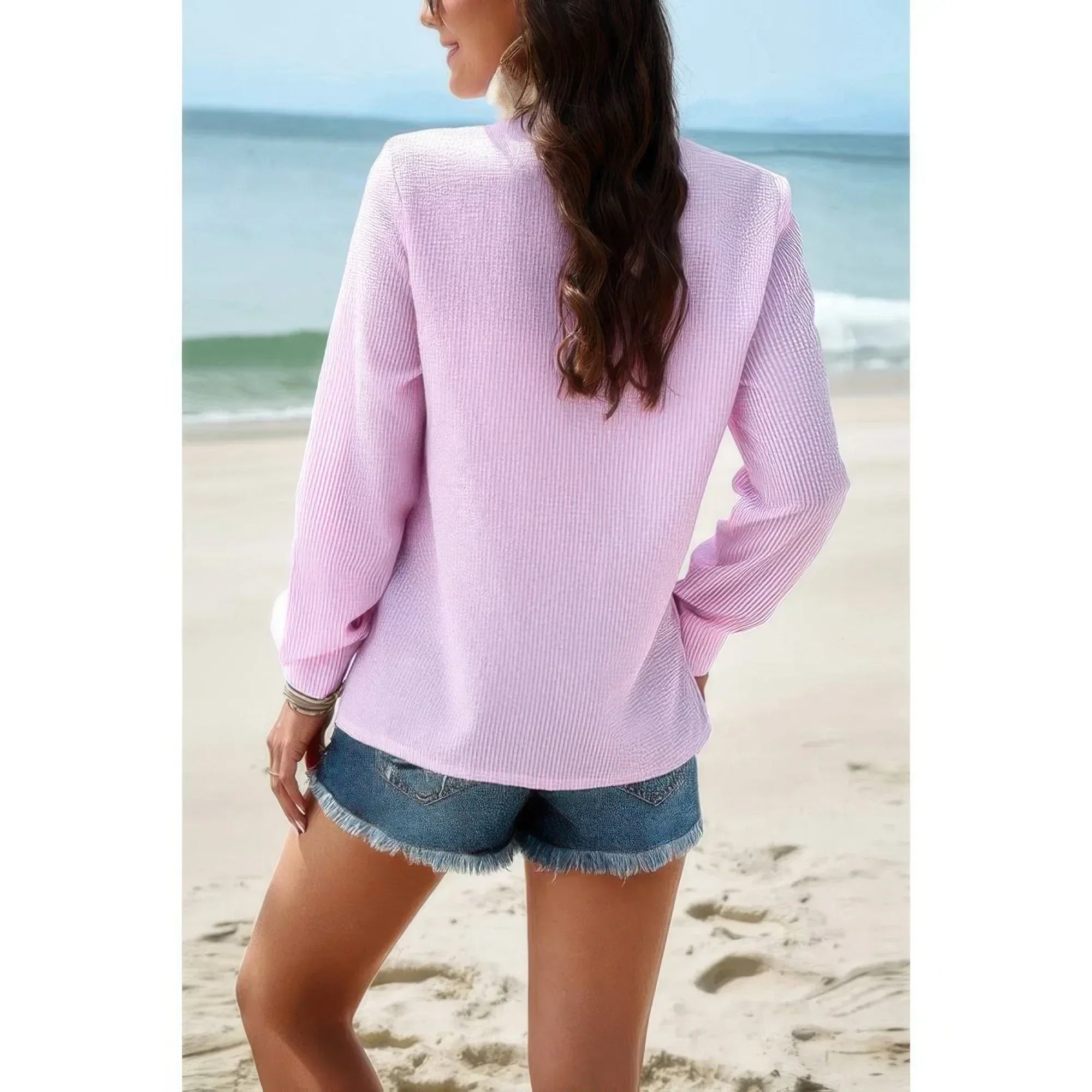 Colorblock Guipure Lace Insert Button Front Shirt | Mixtshop LLC