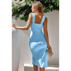 Solid Cross Bodycon Sleeveless Dress | Mixtshop LLC