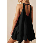 Solid A Line Pockets Low Back Knot Midi Dress | Mixtshop LLC
