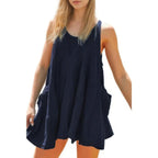 Solid A Line Pockets Low Back Knot Midi Dress | Mixtshop LLC