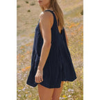 Solid A Line Pockets Low Back Knot Midi Dress | Mixtshop LLC