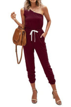 One Shoulder Sleeveless Elastic Waist Jumpsuit | Mixtshop LLC