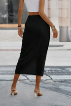 Solid Twist Wrap Assassin Fit Skirt | Mixtshop LLC