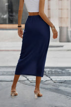 Solid Twist Wrap Assassin Fit Skirt | Mixtshop LLC
