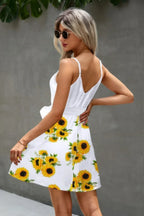 Floral V Neck Spaghetti Strap Belted Cami Dress | Mixtshop LLC