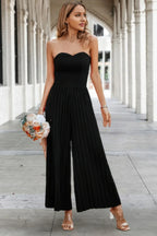 Elegant Off Shoulder Pleated High Waist Jumpsuit | Mixtshop LLC