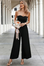 Elegant Off Shoulder Pleated High Waist Jumpsuit | Mixtshop LLC