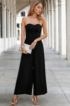 Elegant Off Shoulder Pleated High Waist Jumpsuit | Mixtshop LLC