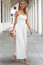 Elegant Off Shoulder Pleated High Waist Jumpsuit | Mixtshop LLC