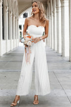 Elegant Off Shoulder Pleated High Waist Jumpsuit | Mixtshop LLC