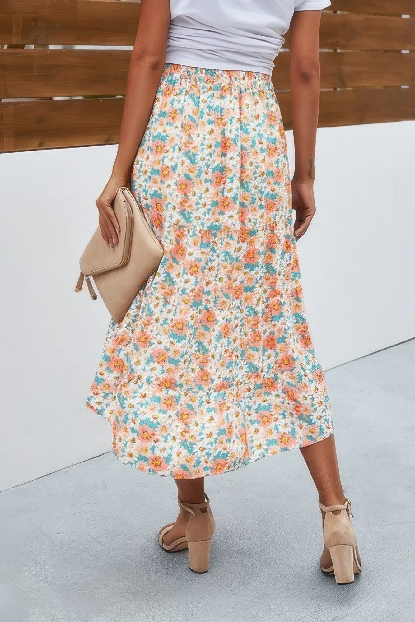 Floral Print High Waist Skirt A Line Long Skirt Secondary image