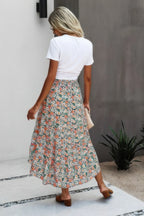 Floral Print High Waist Skirt A Line Long Skirt | Mixtshop LLC