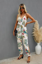 Sleeveless Floral Print Knot Side Cami Jumpsuit | Mixtshop LLC