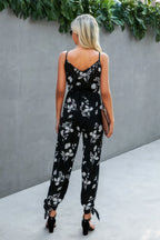 Sleeveless Floral Print Knot Side Cami Jumpsuit | Mixtshop LLC