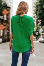 Solid Cut Out Drop Shoulder Loose Shirt | Mixtshop LLC