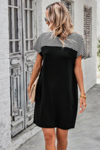 Round Neck Stripes Loose Fit Shirt A Line Dress | Mixtshop LLC