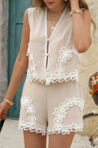 Two Pieces Button Down Lace Decoration Sets | Mixtshop LLC