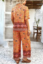 Two Pieces Button Down Boho Blouse Pant Sets | Mixtshop LLC