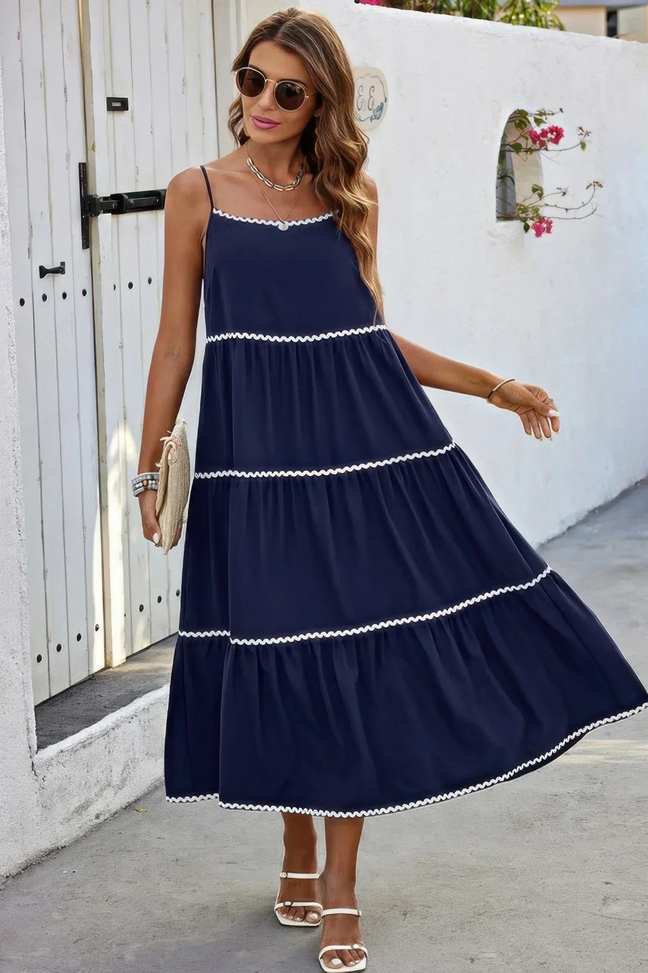 Spaghetti Strap Sleeveless Loose A Line Ankle Dress | Mixtshop LLC Main image