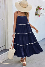 Spaghetti Strap Sleeveless Loose A Line Ankle Dress | Mixtshop LLC