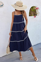 Spaghetti Strap Sleeveless Loose A Line Ankle Dress | Mixtshop LLC