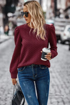 Solid Crewneck Twist Texture Loose Fit Pullover | Mixtshop LLC