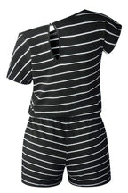 Striped Short Sleeve Drawstring Waist Romper | Mixtshop LLC