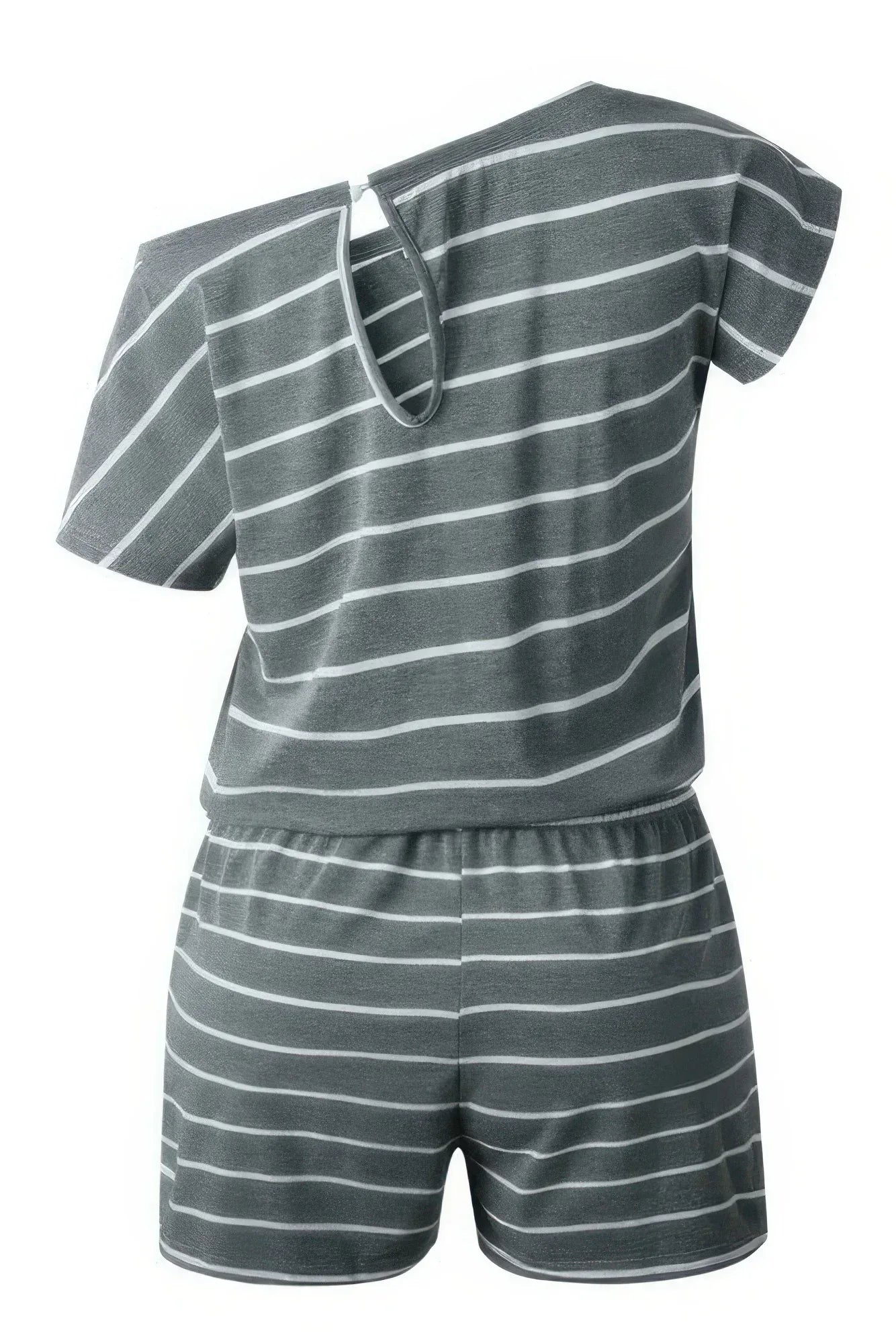 Striped Short Sleeve Drawstring Waist Romper | Mixtshop LLC