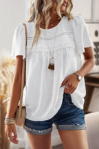 Plus Size Temperament Solid Short Sleeves Top | Mixtshop LLC