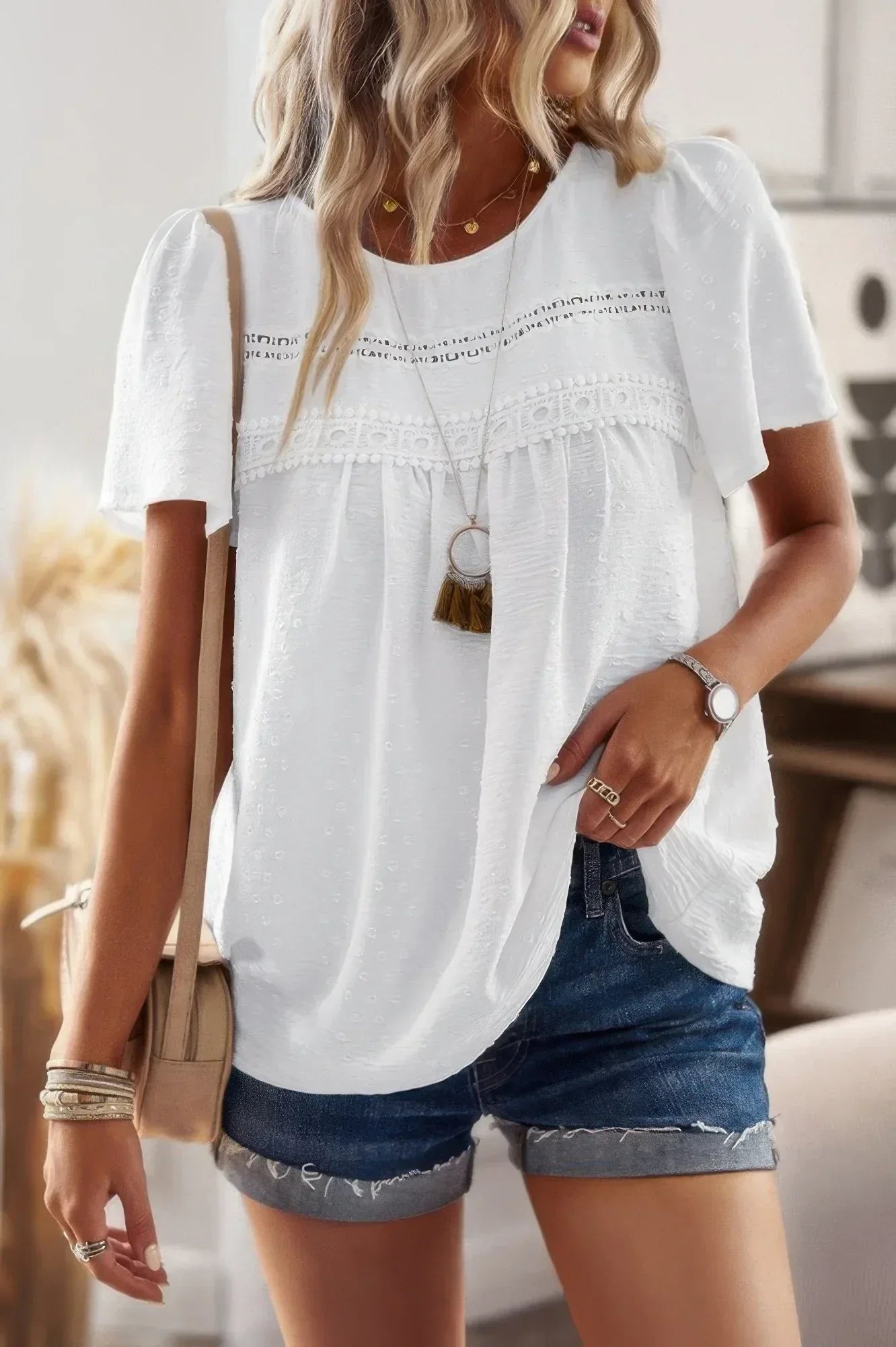 Plus Size Temperament Solid Short Sleeves Top | Mixtshop LLC