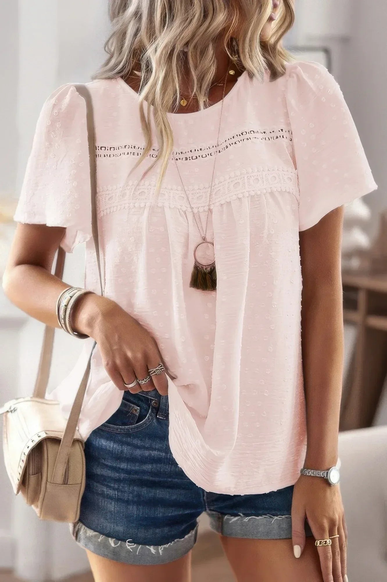 Plus Size Temperament Solid Short Sleeves Top | Mixtshop LLC