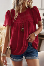 Plus Size Temperament Solid Short Sleeves Top | Mixtshop LLC