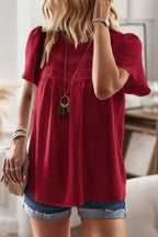 Plus Size Temperament Solid Short Sleeves Top | Mixtshop LLC