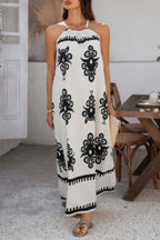 Geo Print Halter Sleeveless Loose Fit Dress | Mixtshop LLC