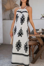 Geo Print Halter Sleeveless Loose Fit Dress | Mixtshop LLC