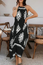 Geo Print Halter Sleeveless Loose Fit Dress | Mixtshop LLC